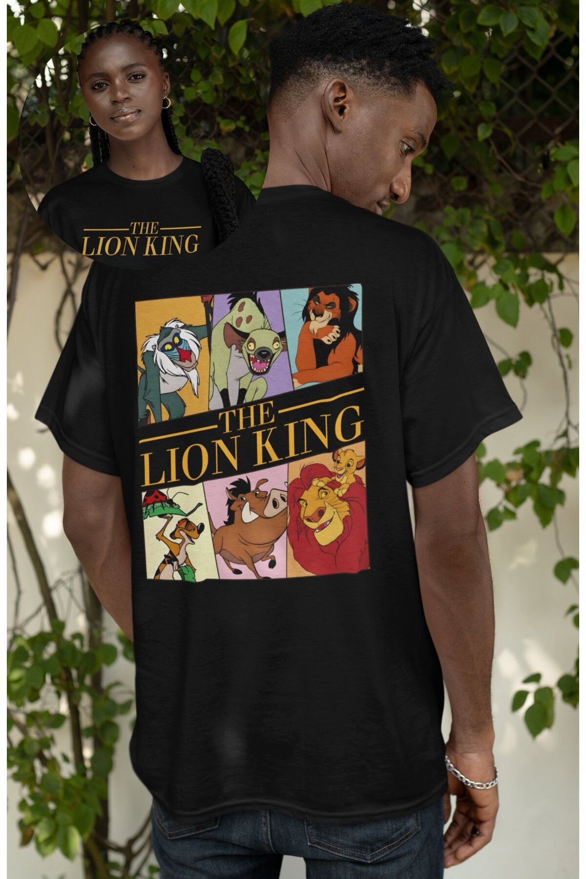 Fuddy Moda Unisex The Lion King Sırt Baskılı Tişört, Oversize Aslan Kral Temalı T-Shirt
