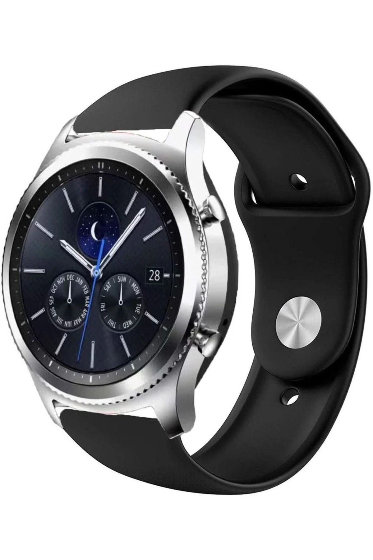 bbtech Samsung Galaxy 3 45mm / Galaxy 46mm / Gear S3 22mm Standart Silikon Kordon Klasik Kayış Esnek 22 mm