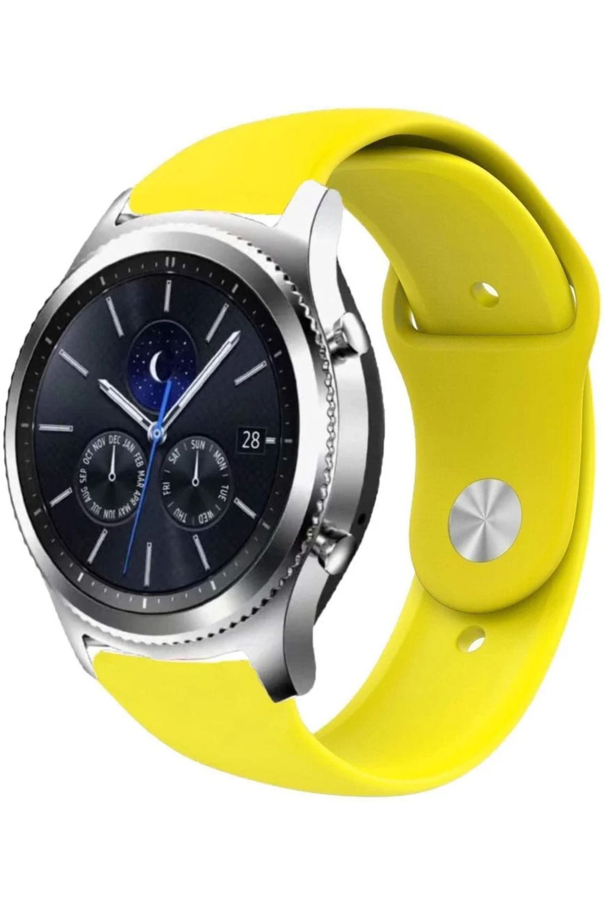 bbtech Samsung Galaxy 3 45mm / Galaxy 46mm / Gear S3 22mm Standart Silikon Kordon Klasik Kayış Esnek 22 mm