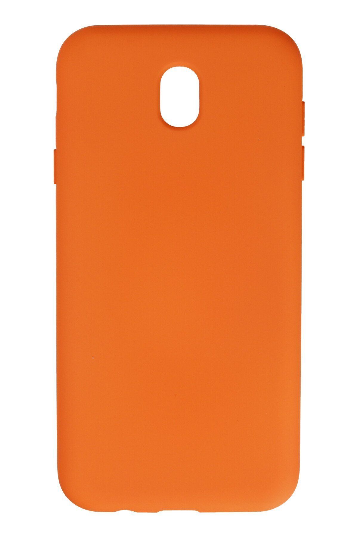 cepmoda Samsung Galaxy J7 Pro Telefon Kılıfı - Lansman, iÇi Süet/Kadife, Soft v2 - TURUNCU