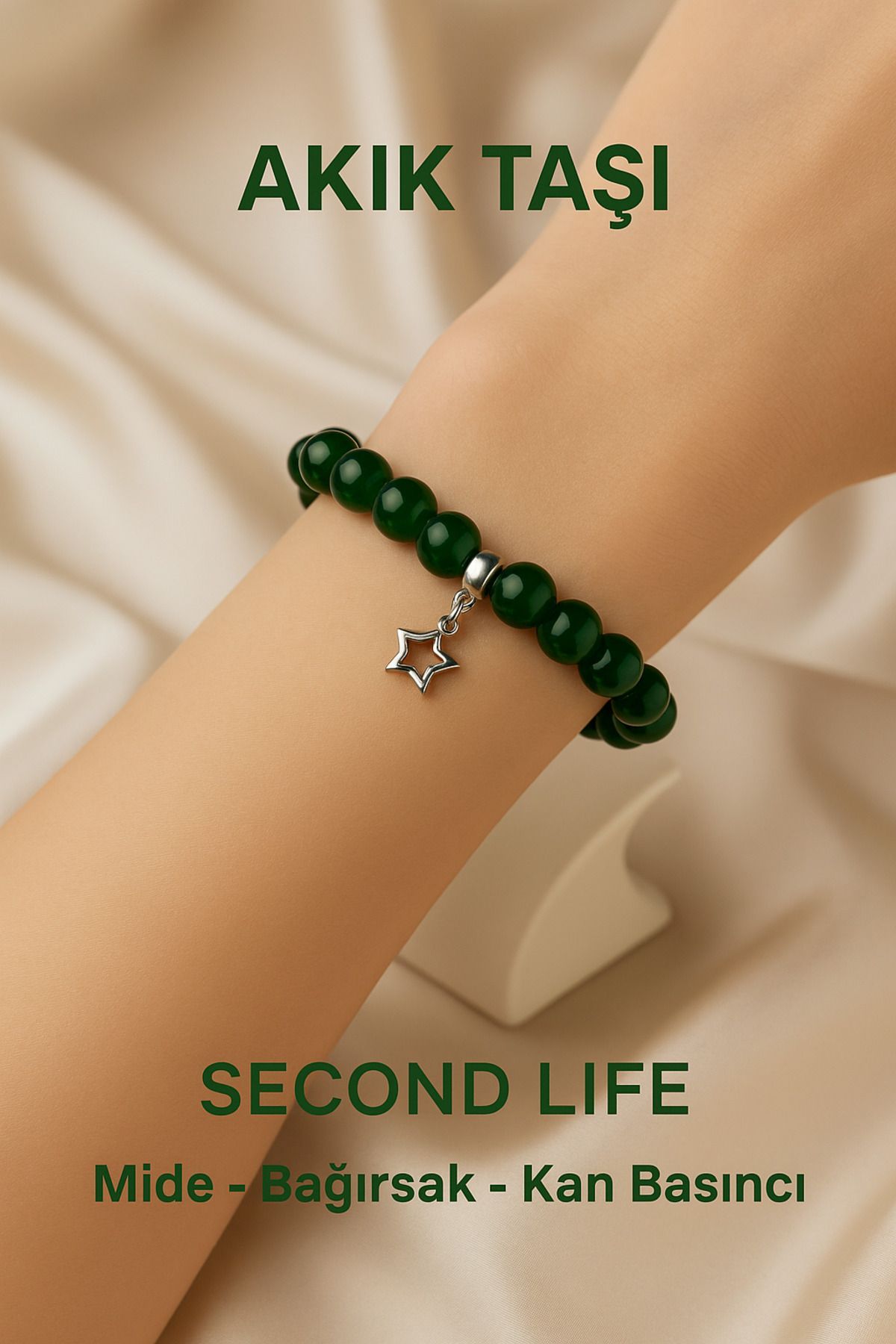 Second Life El Işçiliği Doğaltaş Bileklik Kuvars Ayarlanabilir Akik Şifa Bereket Denge Sakinlik Koruma