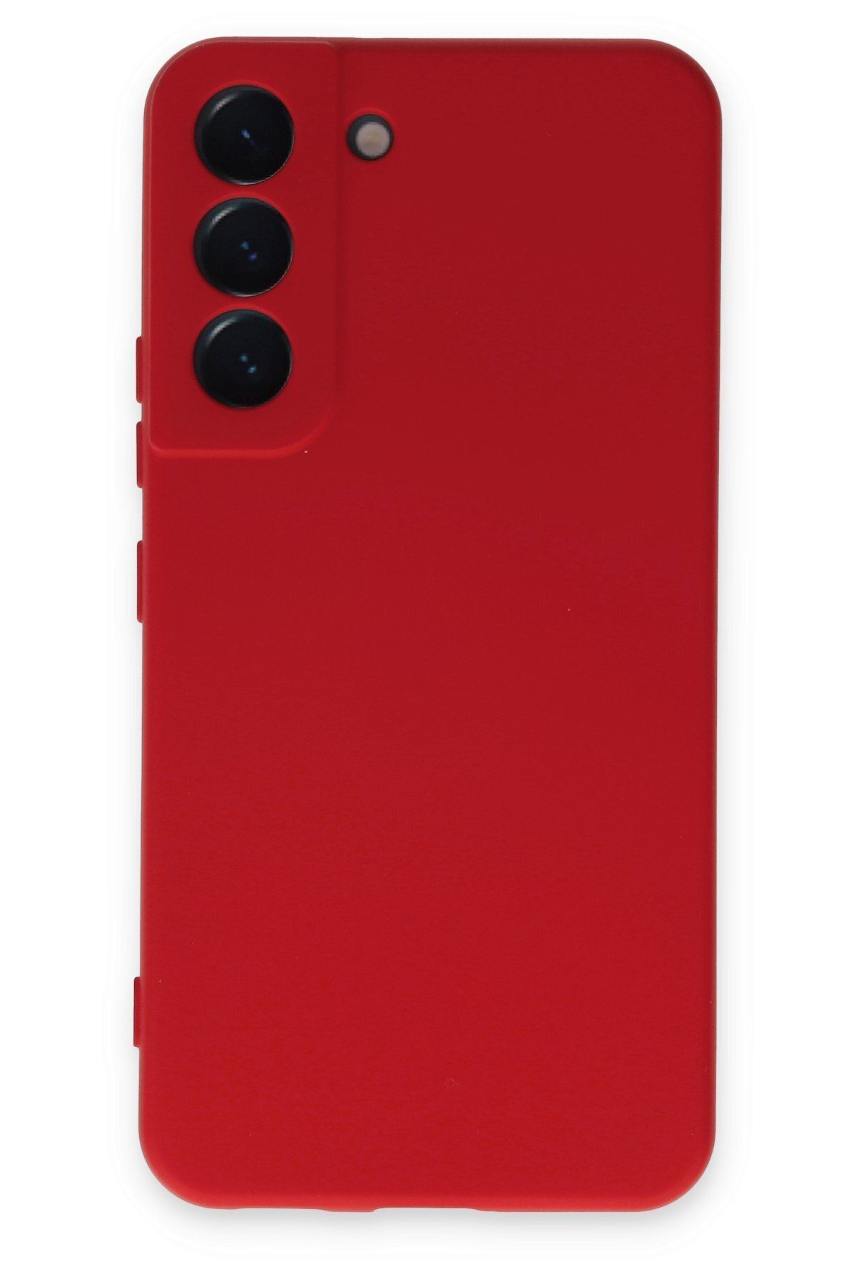 cepmoda Samsung Galaxy S22 Telefon Kılıfı - Lansman, iÇi Süet/Kadife, Soft v2 - KIRMIZI