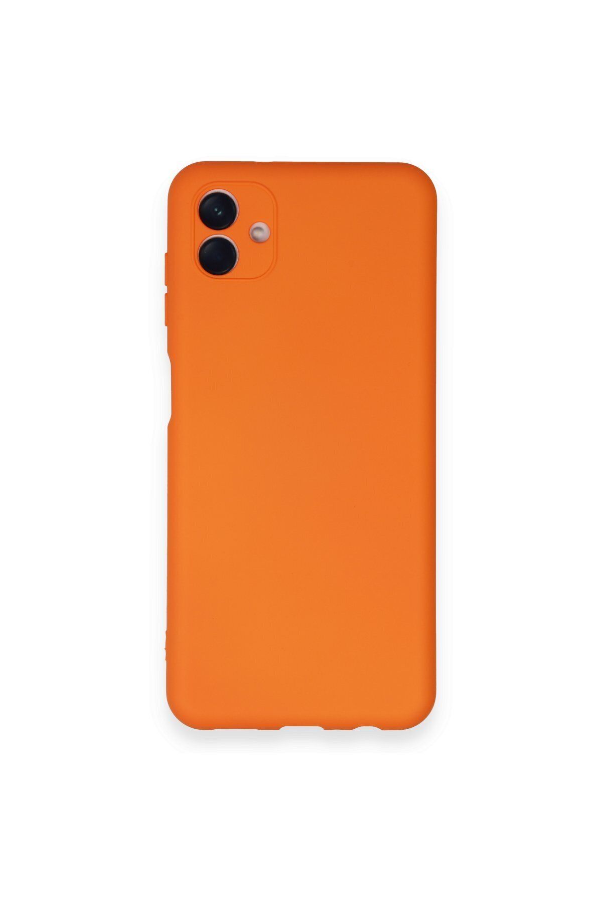 cepmoda Samsung Galaxy A04 Uyumlu Telefon Kılıfı - Lansman, iÇi Süet/Kadife, Soft - TURUNCU