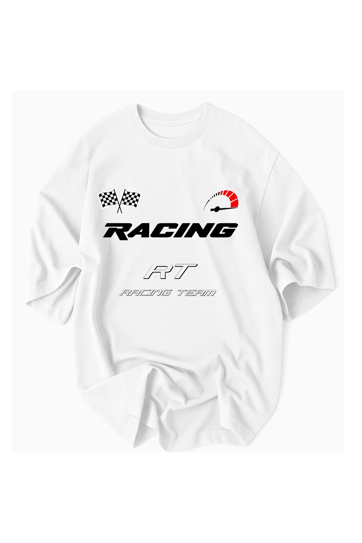 JDM Motorsiklet Erkek Yarış Arabası RACING Baskılı Kısa Kollu Spor Yazlık %100 Pamuklu Premium Tişört