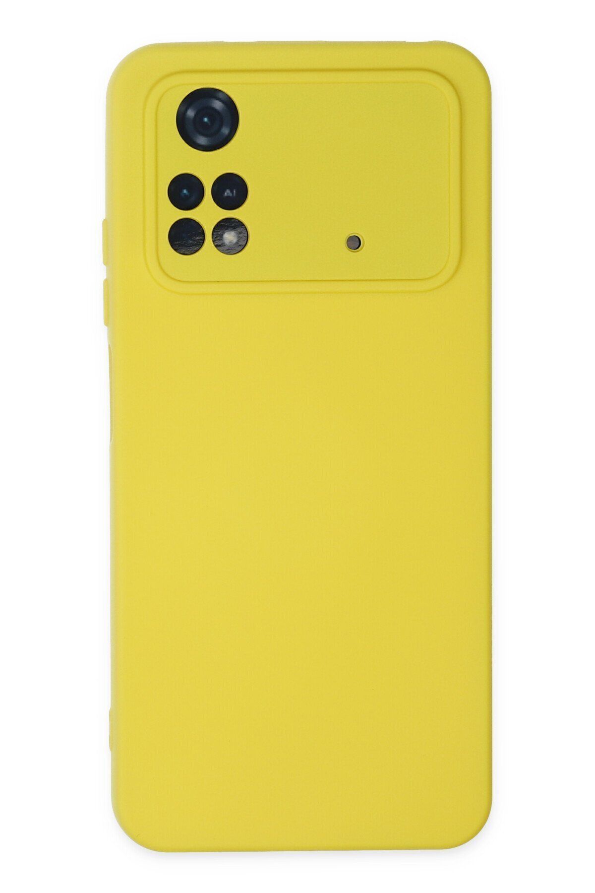 cepmoda Xiaomi POCO M4 PRO (4G) Uyumlu Telefon Kılıfı - Lansman, iÇi Süet/Kadife, Soft - SARI