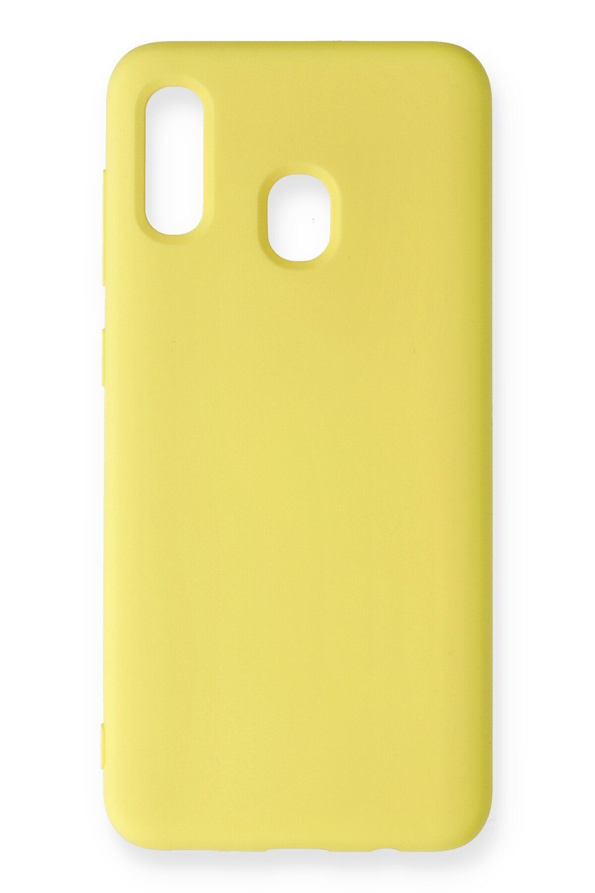 cepmoda Galaxy A30 - Uyumlu Cpmd içi kadife Soft-Nano Doku Kapak/Kılıf - SARI
