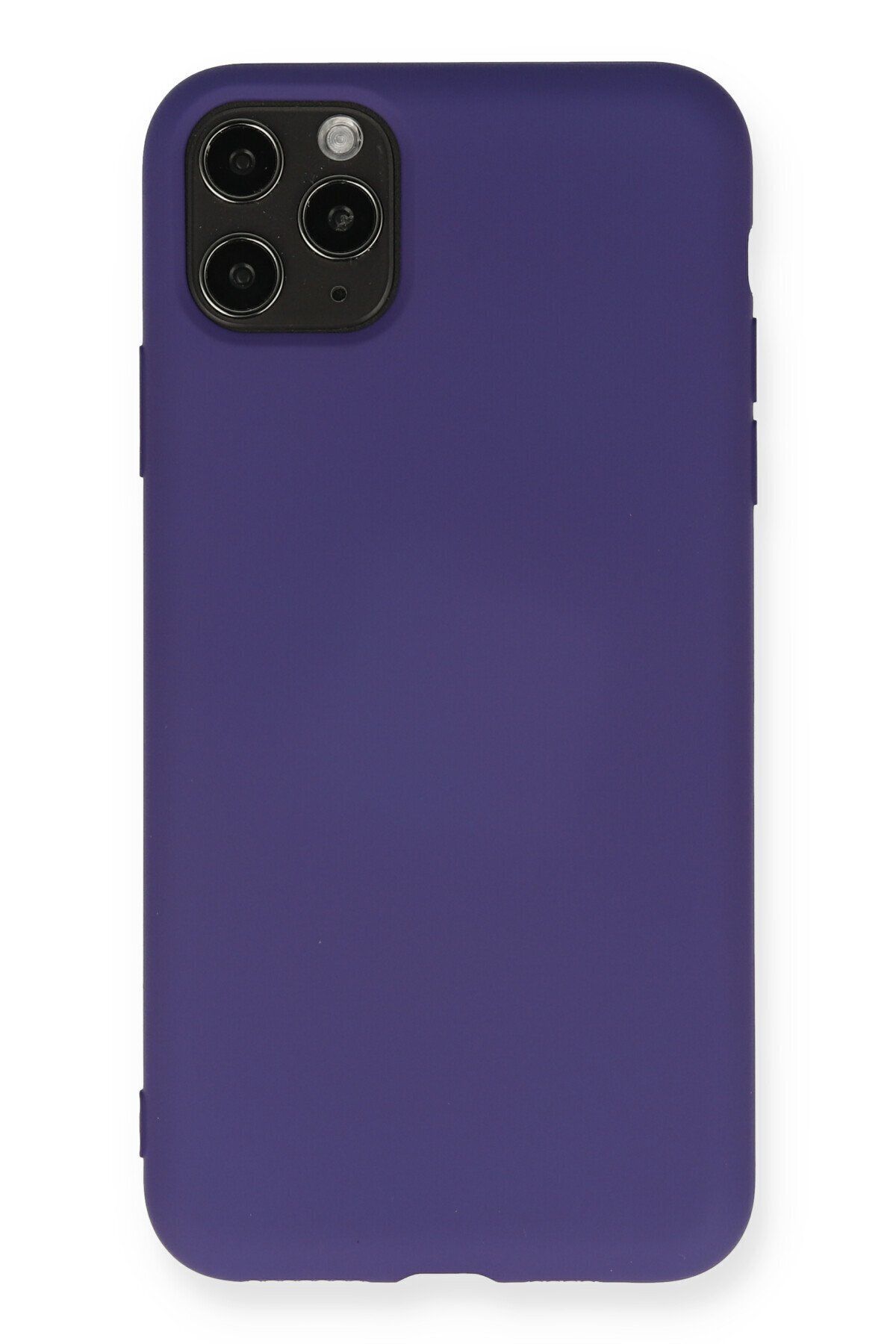 cepmoda iPhone 11 Pro Max Uyumlu Telefon Kılıfı - Lansman, iÇi Süet/Kadife, Soft - KOYU MOR
