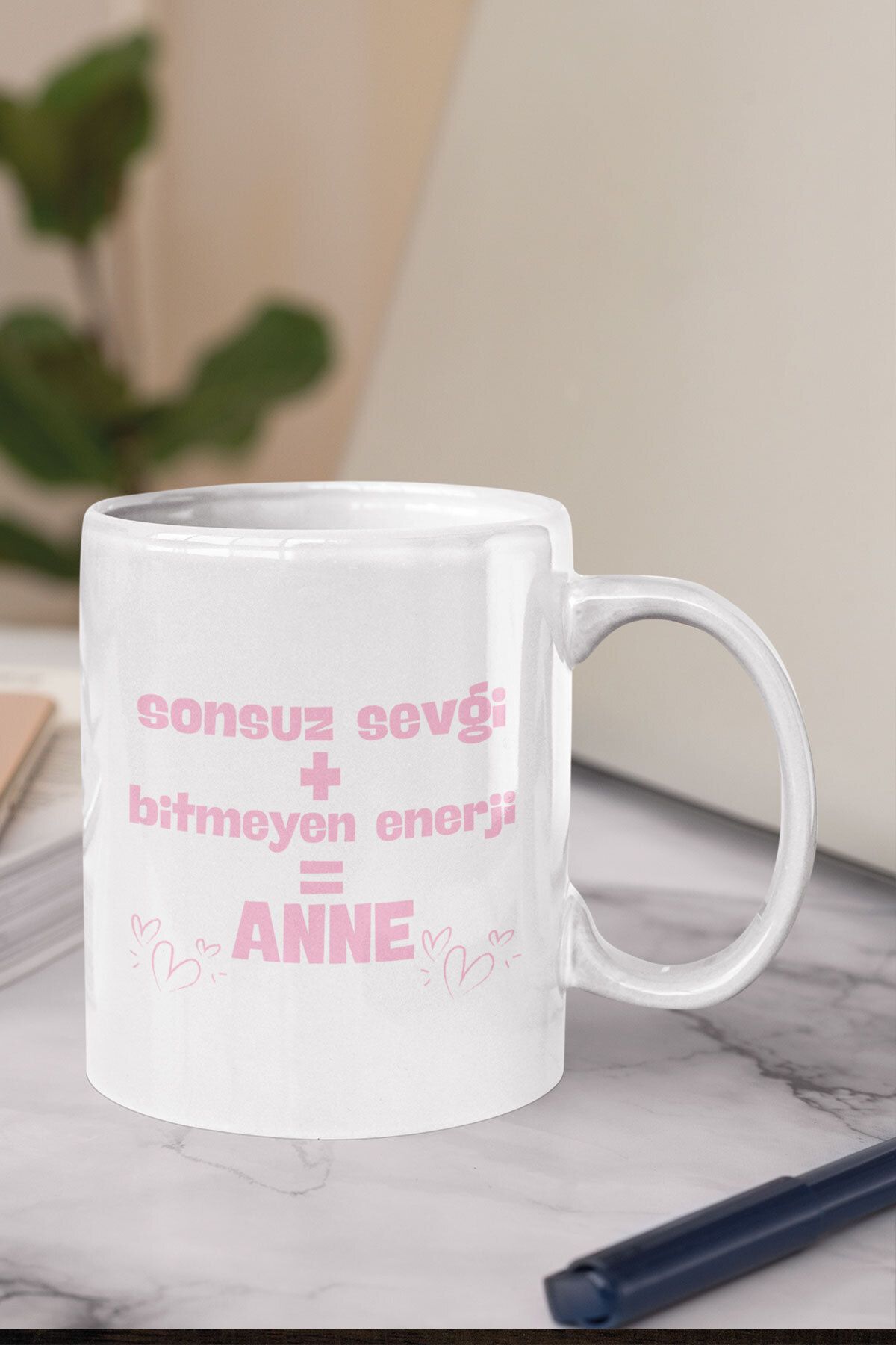 BİBANAPROMOSYON Sonsuz Sevgi Bitmeyen Enerji Baskılı Anneler Günü Anneye Hediye Kupa Bardak