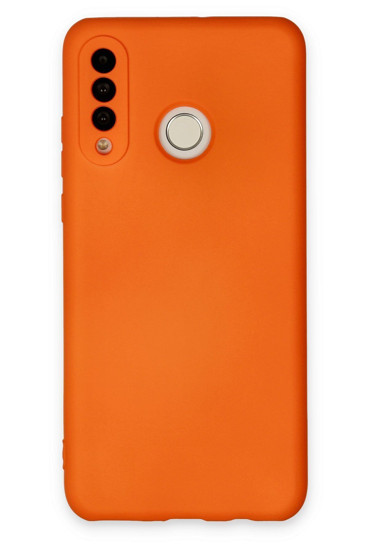 cepmoda Huawei P30 Lite Uyumlu - Cpmd içi kadife Soft-Nano Doku Kapak/Kılıf - TURUNCU