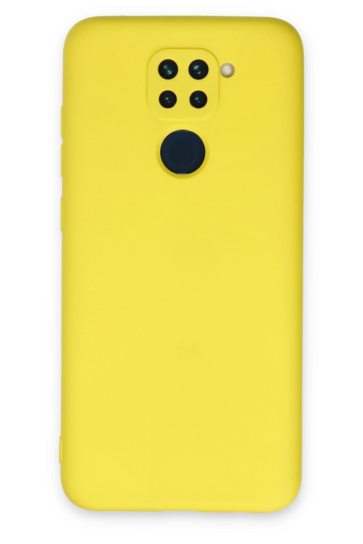 cepmoda Xiaomi Redmi Note 9 - Cpmd içi kadife Soft-Nano Doku Kapak/Kılıf - SARI Uyumlu