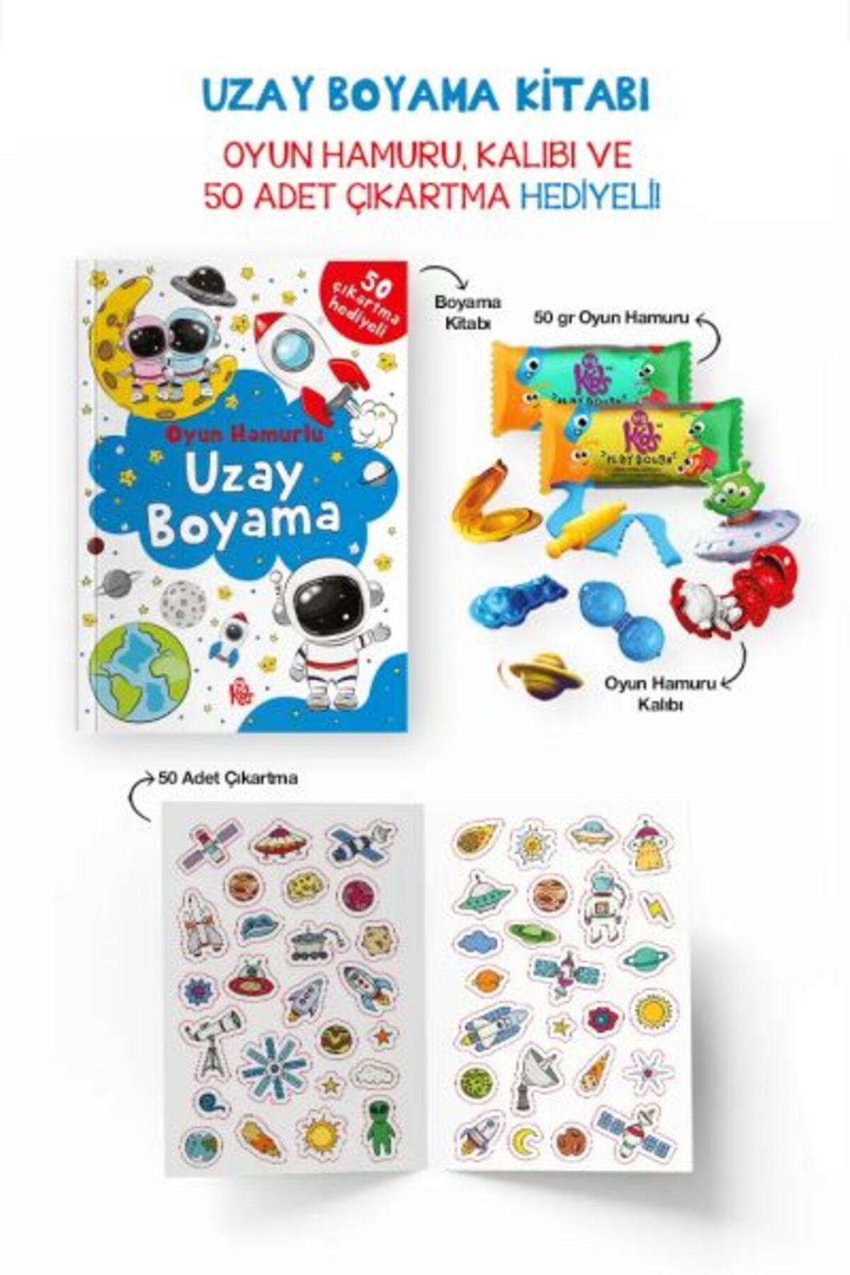 Karatay Yayınları Uzay Boyama Kitabı Oyun Hamurlu 3 Yaş