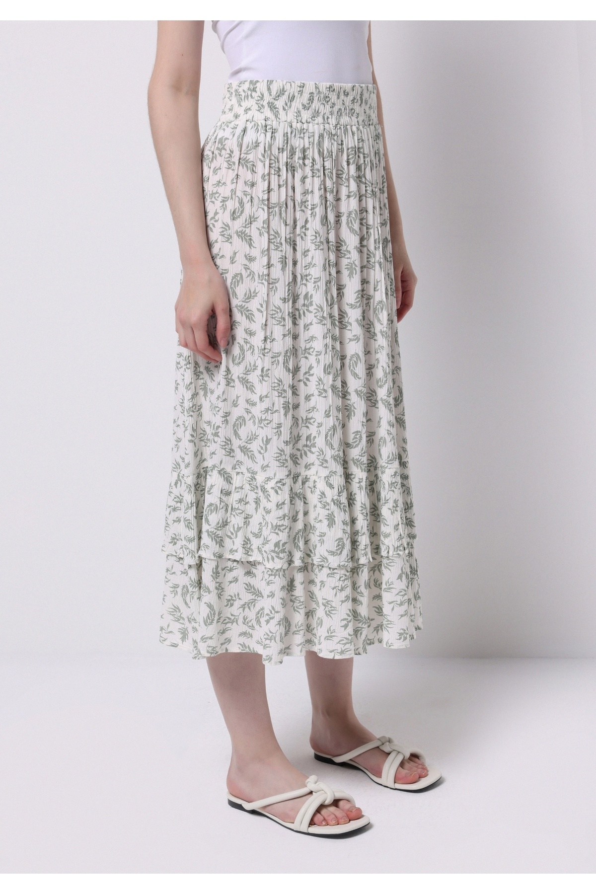 Colin's-Maxi Length Printed Women's Ecru Skirt 4