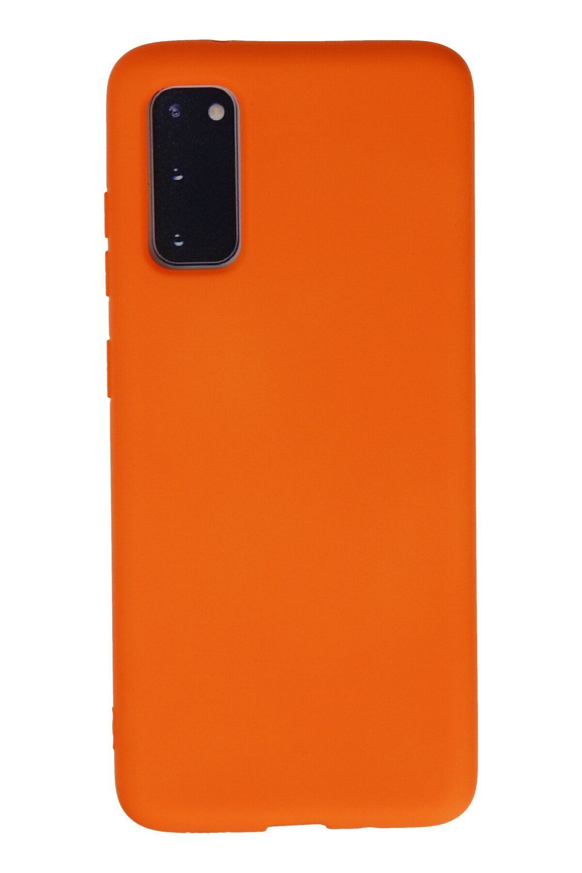 cepmoda Galaxy S20 Uyumlu - Cpmd içi kadife Soft-Nano Doku Kapak/Kılıf - TURUNCU