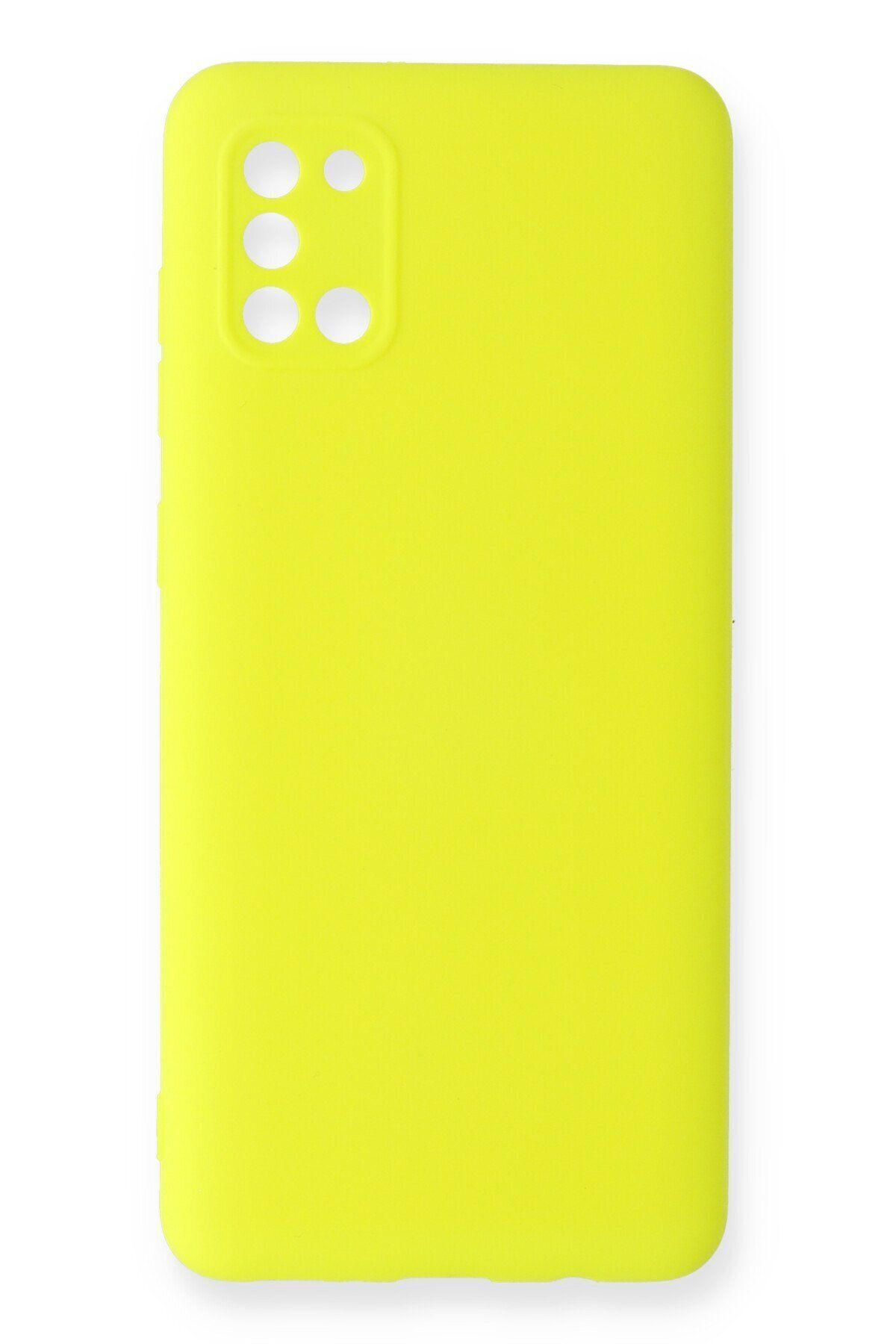 cepmoda Samsung Galaxy A31 Uyumlu Telefon Kılıfı - Lansman, iÇi Süet/Kadife, Soft - SARI