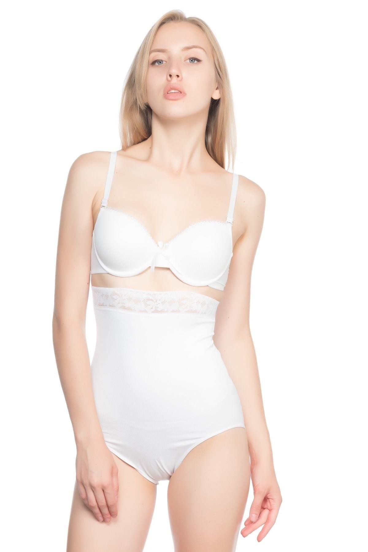 Beruflic BEYAZ MI Angel 2028 Dantelli Yüksek Bel Slip Korse