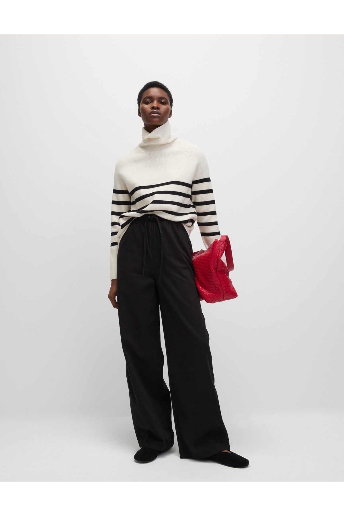 Marks & Spencer Denim Büzgülü Wide Leg Pantolon