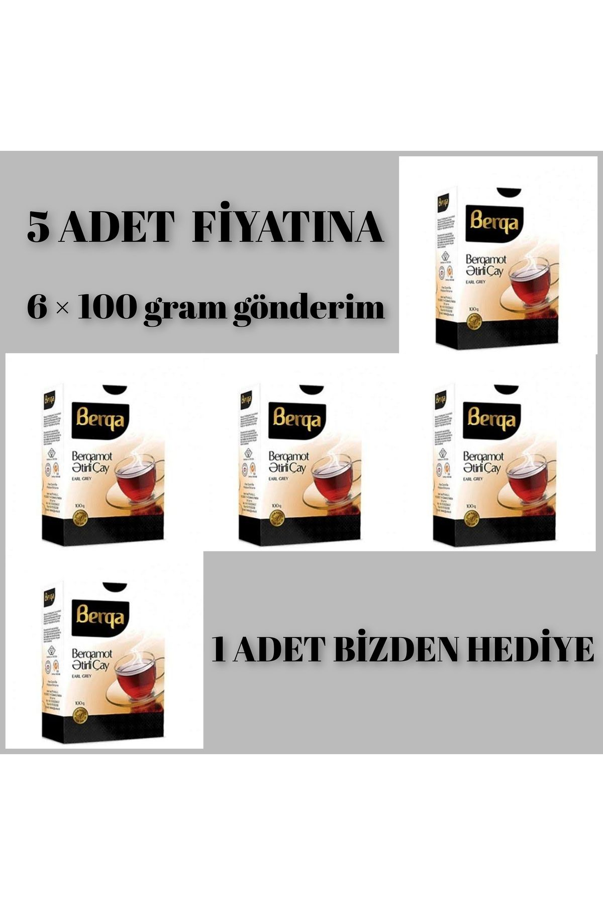 Berqa Bergamot Aromalı Siyah Dökme Çay 6x100g