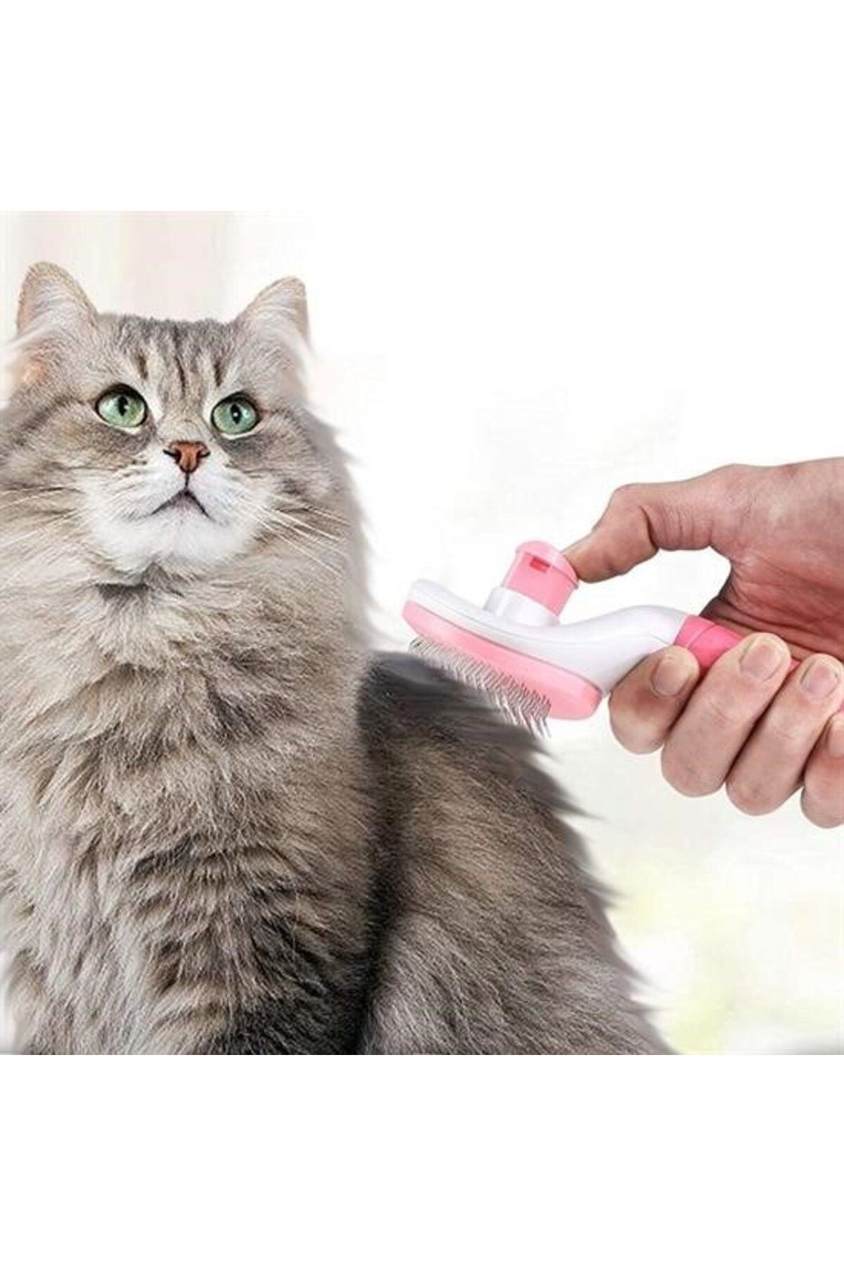 ForWhat Büro Ev Evcil Hayvanı için Kedi Köpek Tüy Toplar Temizlik Pembe Saplı Tarak