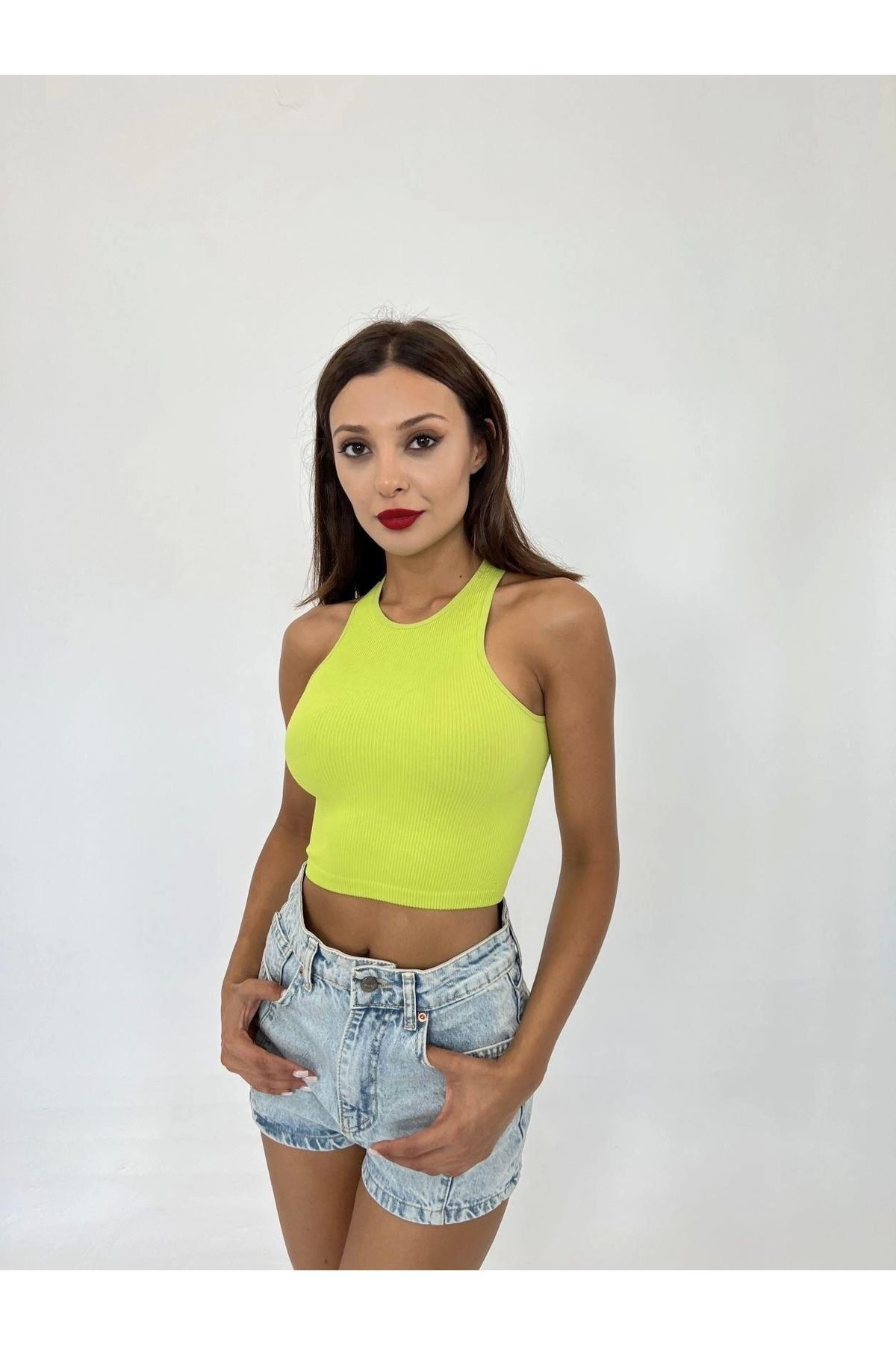 nedo7 2501 SPORCU YARIM T-SHİRT-YEŞİL