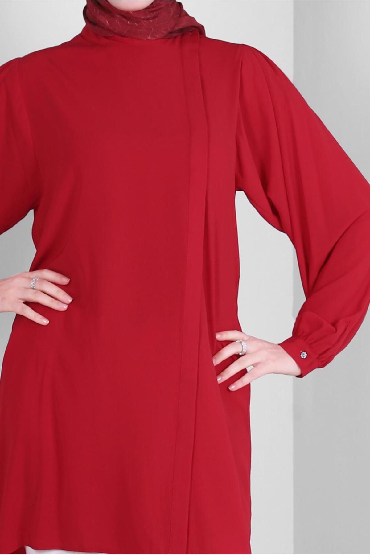 Alvina-HIDDEN BUTTON TUNIC WITH COLLAR BINDING DETAIL 43508 4