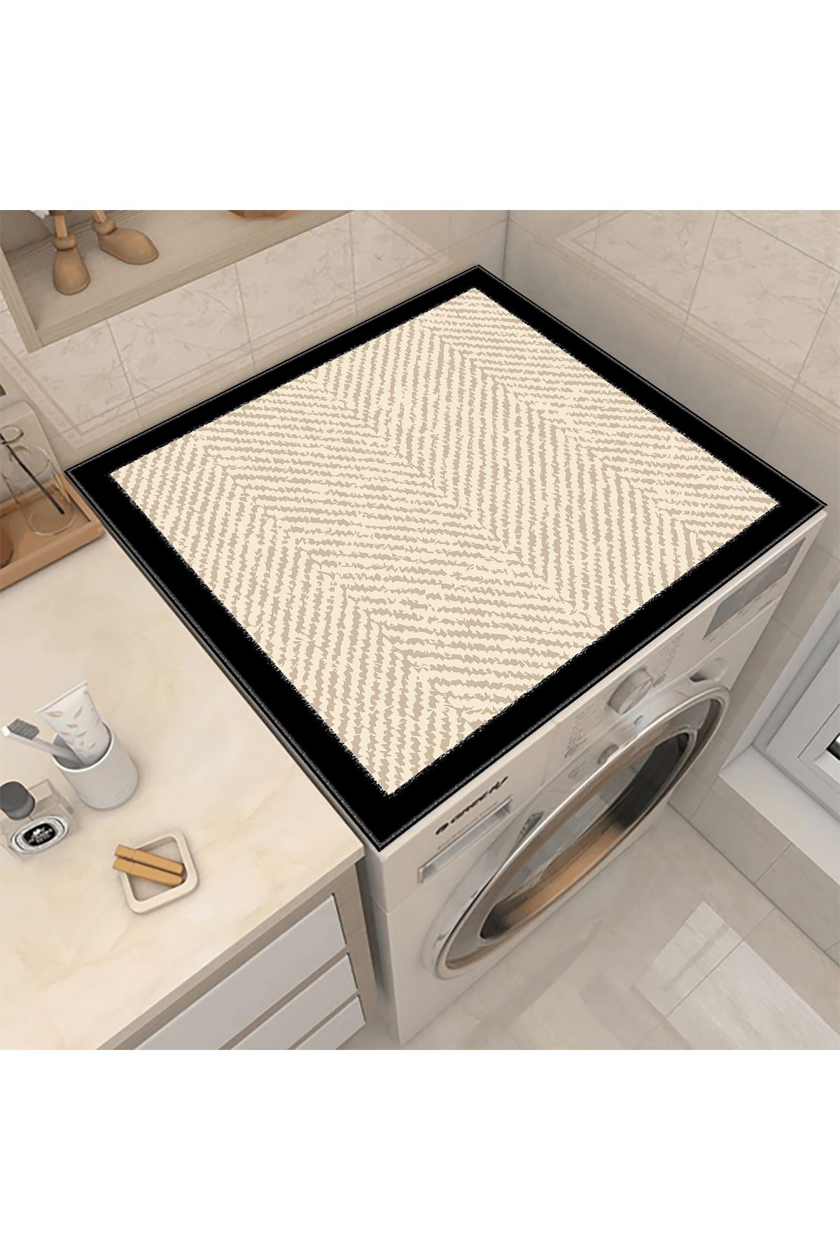 Nuva Home Çamaşır Makinesi Örtüsü Kurutma Makinesi Matı - Kaymaz Yıkanabilir Leke Tutmaz Su Geçirmez
