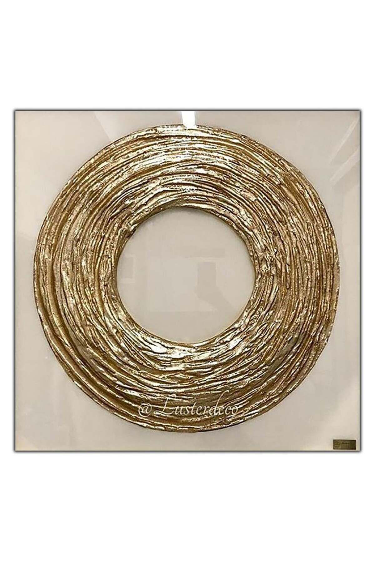 tablodekor SOYUT ALTIN DAİRE YAĞLI BOYA DOKULU TABLO