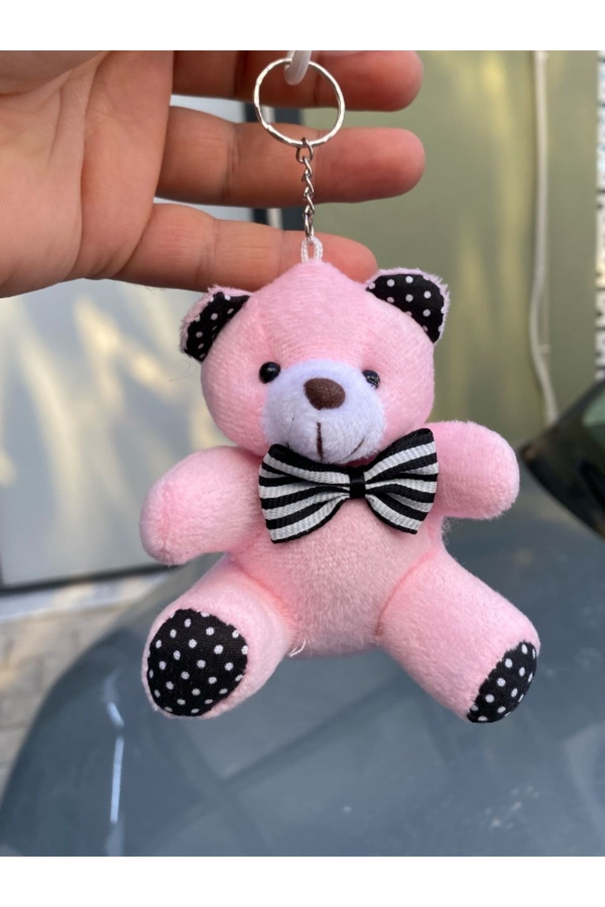 MEGA KANYON Papyonlu Pembe Ayıcıklı Anahtarlık | Ayıcıklı Anahtarlık 10 cm | Süper Sevimli Papyonlu Anahtarlık