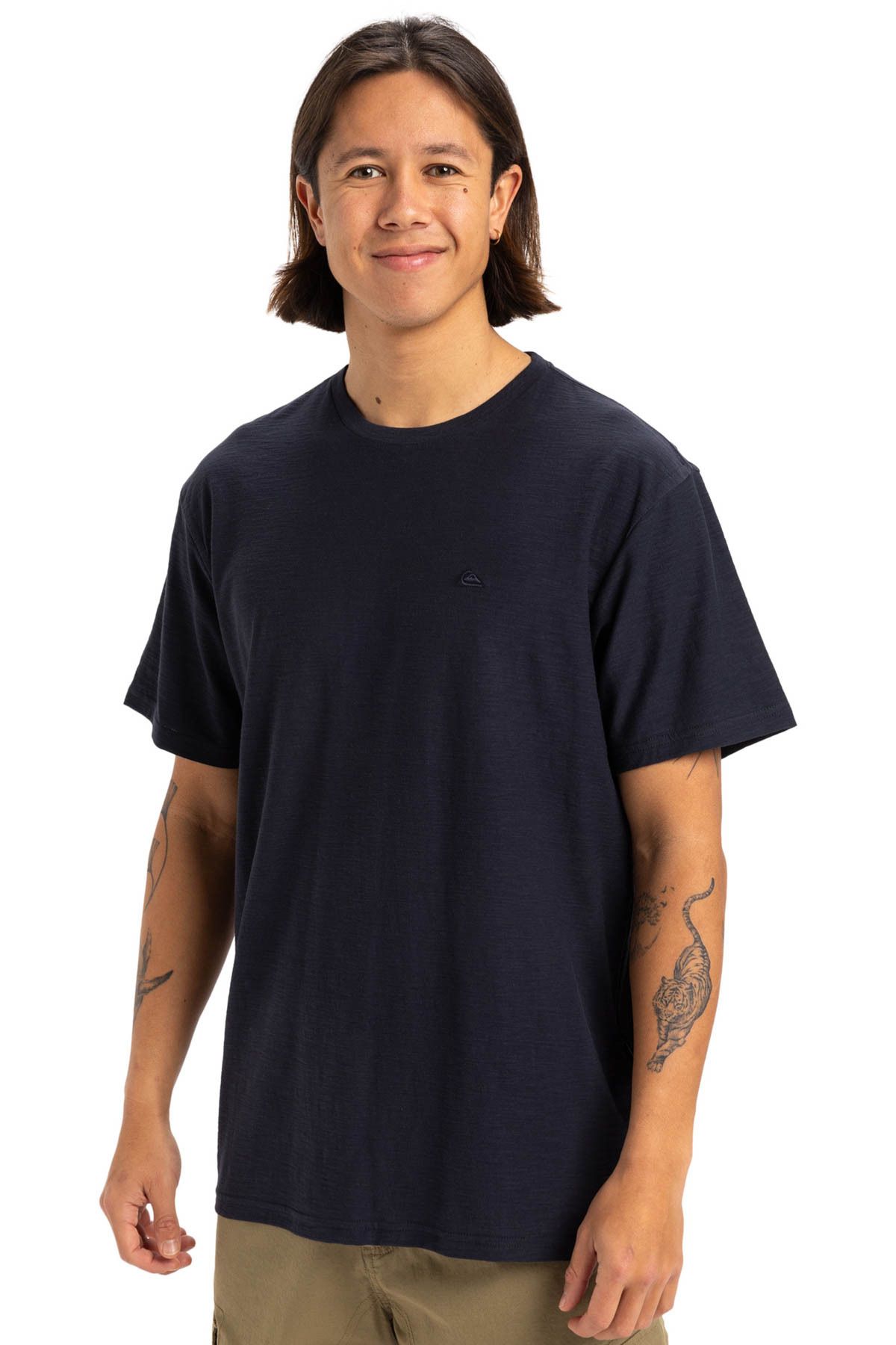 Quiksilver SLUB ROUNDNECK Lacivert Erkek Kısa Kol Gömlek