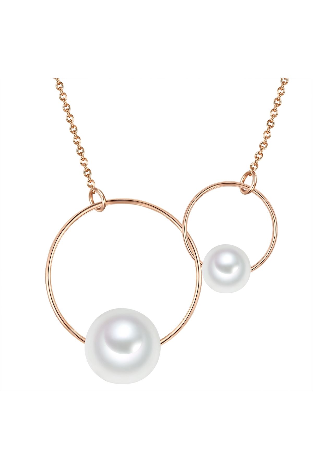 Lulu & Jane-Perlenhalskette Kette mit Anhänger roségold Muschelkernperle weiß 1