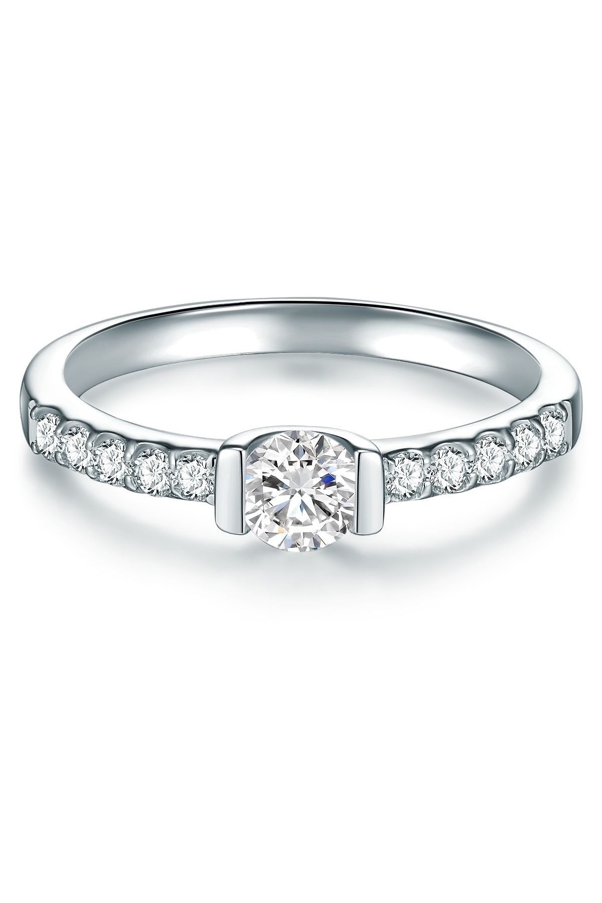 Trilani-Silberring Ring Sterling Silber Zirkonia Weiß 1