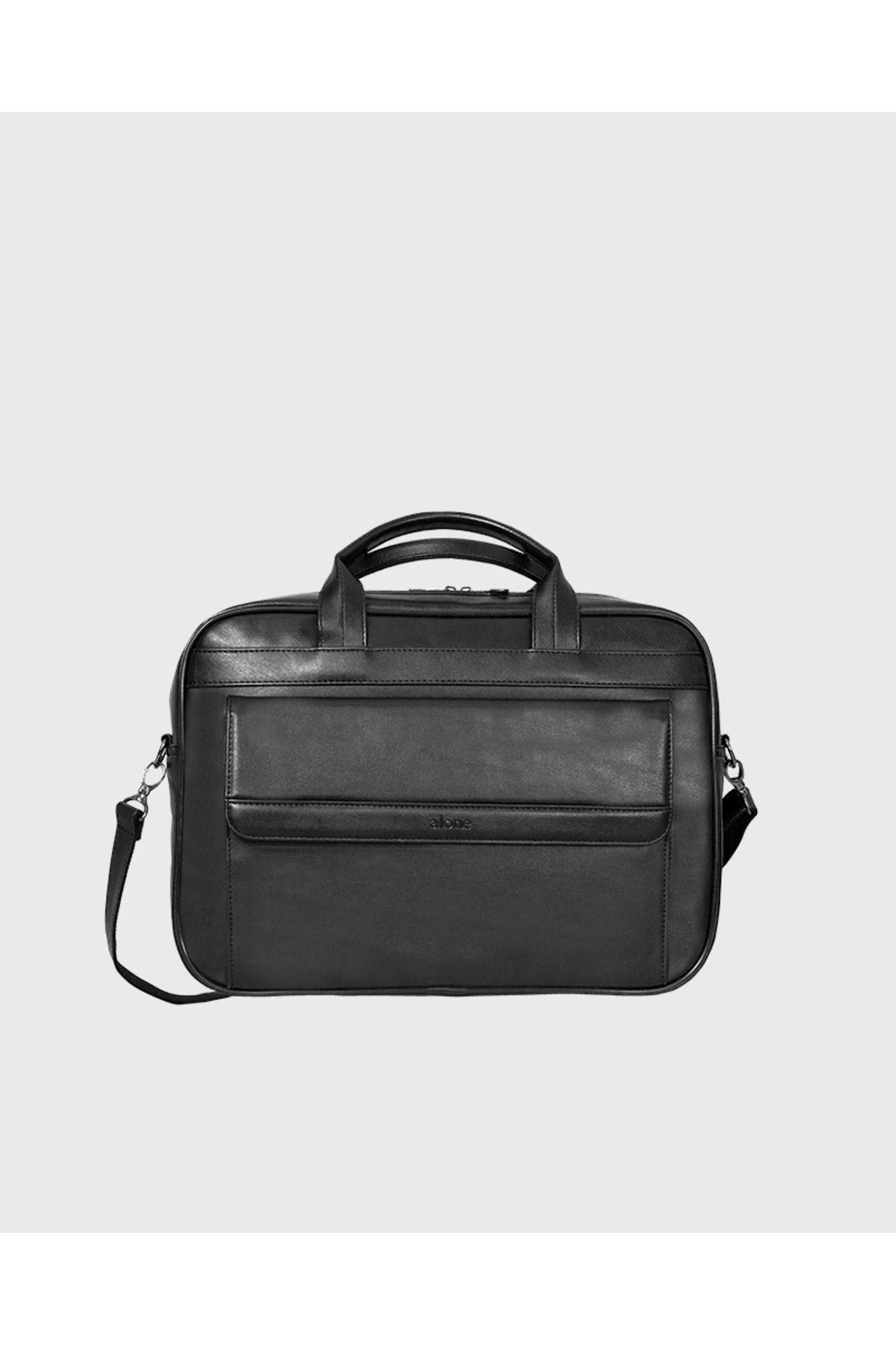 Alone Vegan Deri Evrak Çantası Laptop Bölmeli 16" & 17" 1017 Unisex Siyah
