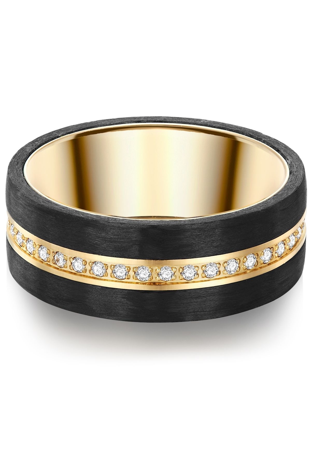 Trilani-Edelstahlring Ring Edelstahl Gelbgold Zirkonia Weiß 1