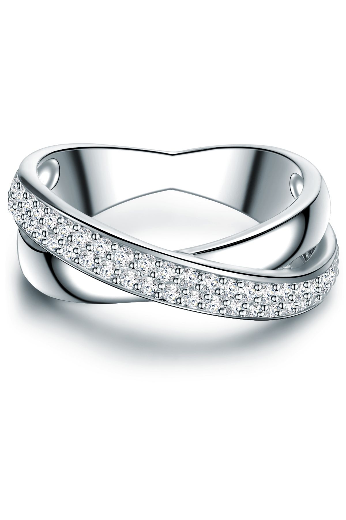 Trilani-Silberring Ring Sterling Silber Zirkonia Weiß 1