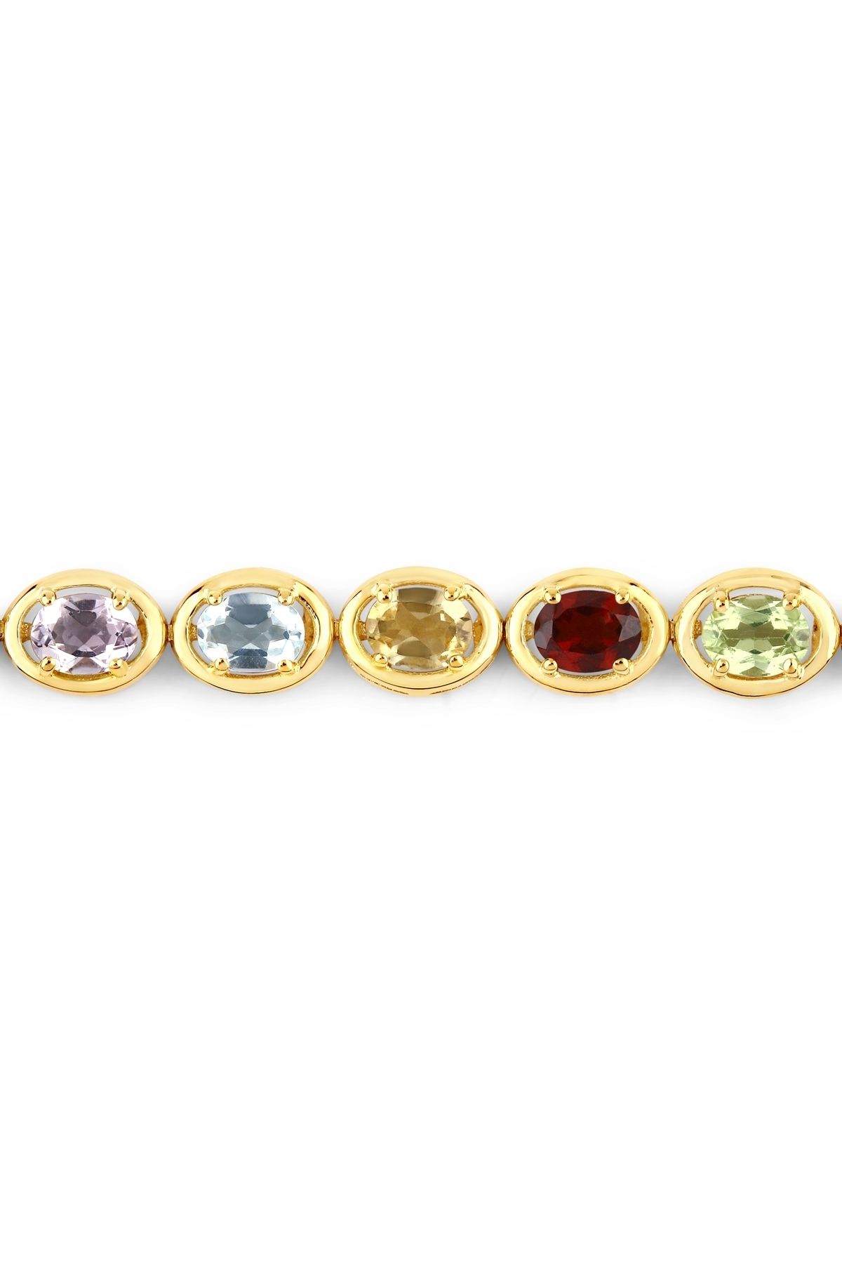 Rafaela Donata-Edelsteinarmband Armband Sterling Silber Gelbvergoldet Edelstein Multicolor 3