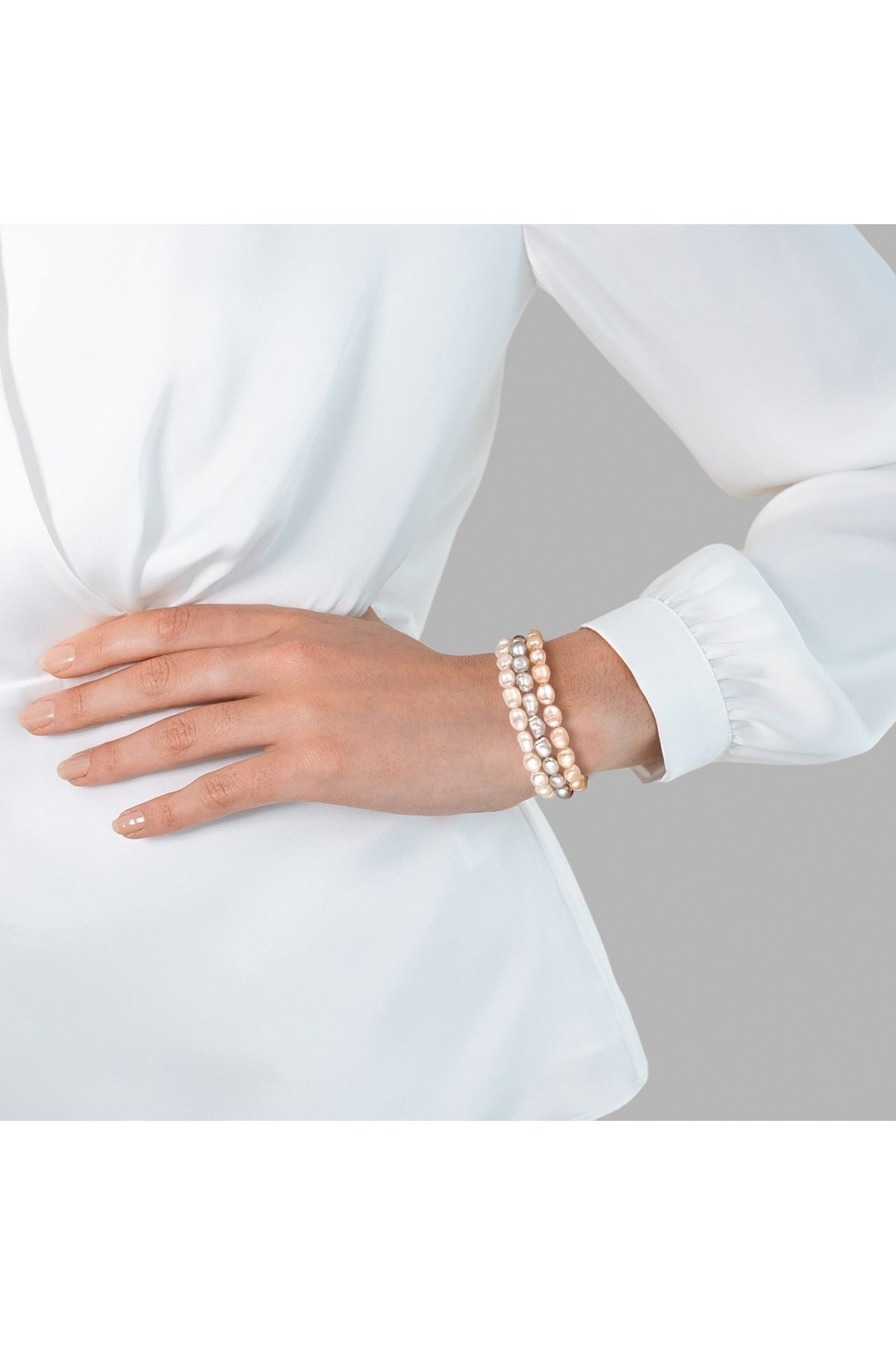 Valero Pearls-Perlenarmband 3er Set Armbänder Süßwasser-Zuchtperle multicolor 2