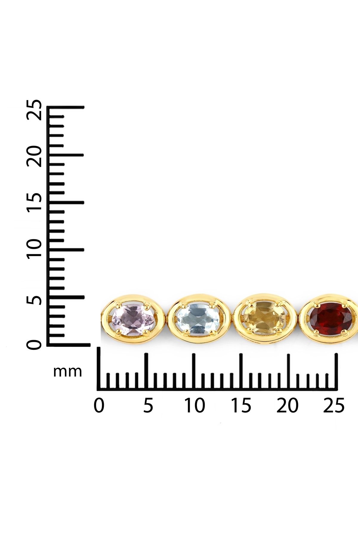 Rafaela Donata-Edelsteinarmband Armband Sterling Silber Gelbvergoldet Edelstein Multicolor 4