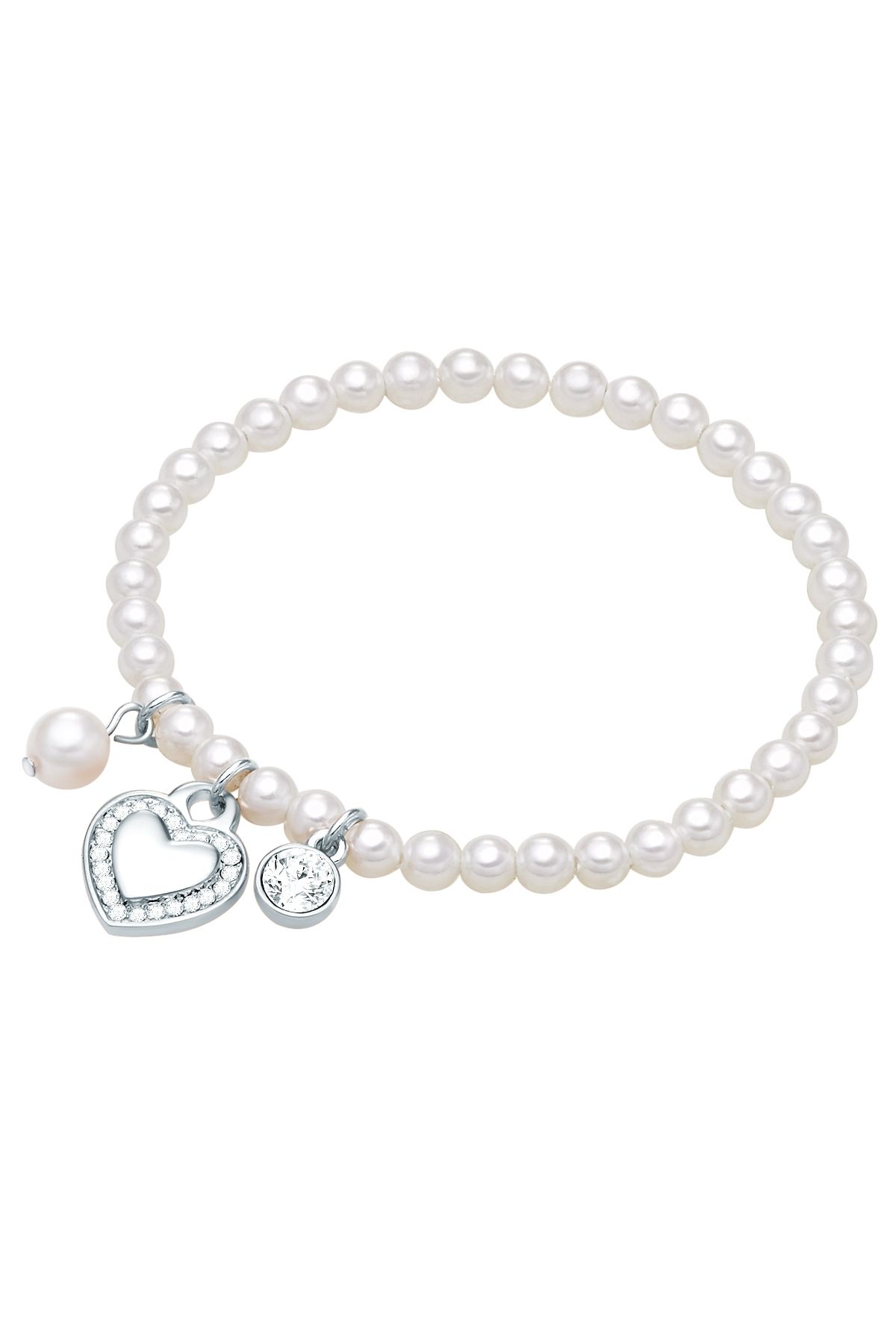Lulu & Jane-Perlenarmband Armband Muschelkernperle Weiß Kristall Weiß 1