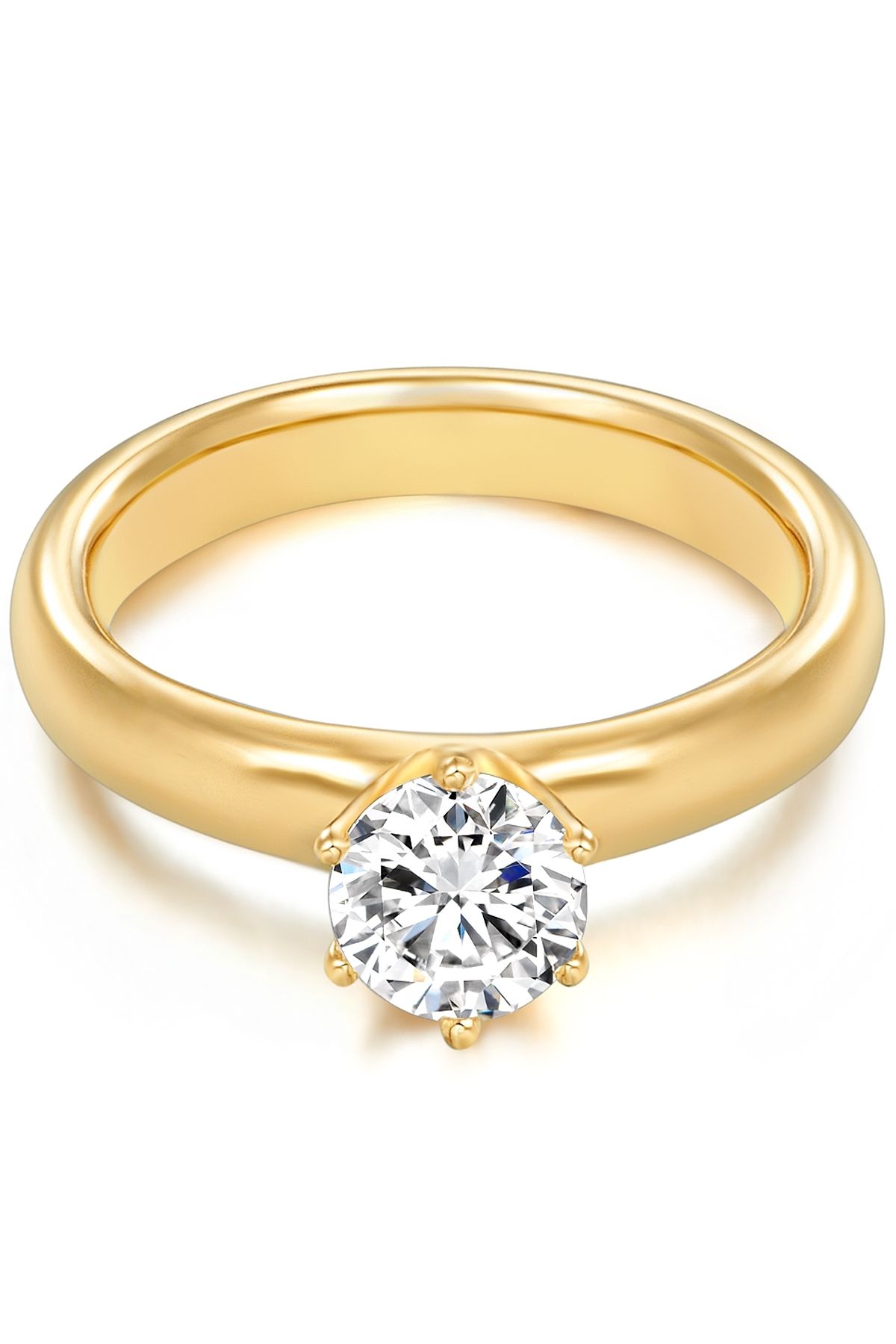 Trilani-Silberring Ring Sterling Silber Gelbgold Zirkonia Weiß 1