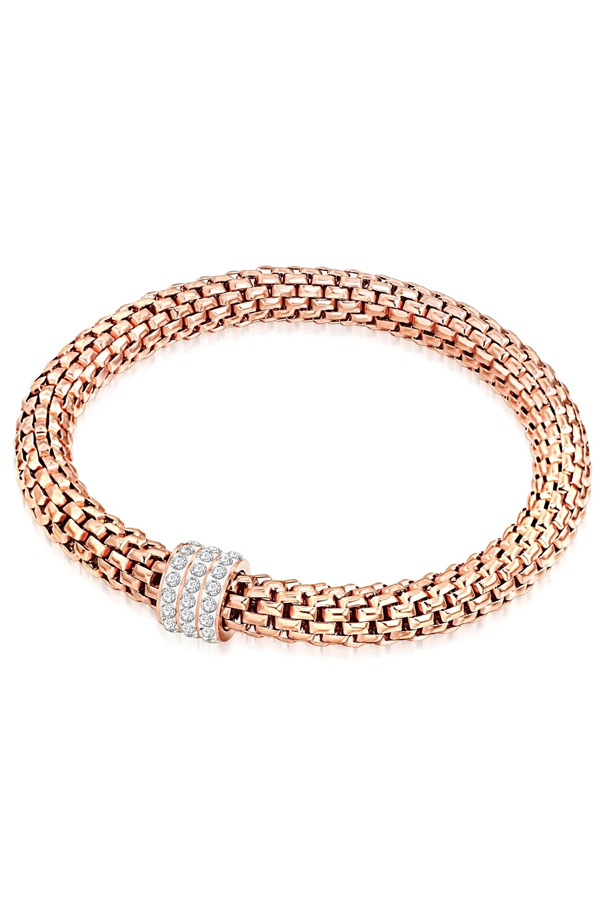 Rafaela Donata-Modeschmuckarmband Armband Edelstahl roségold Glas weiß 1