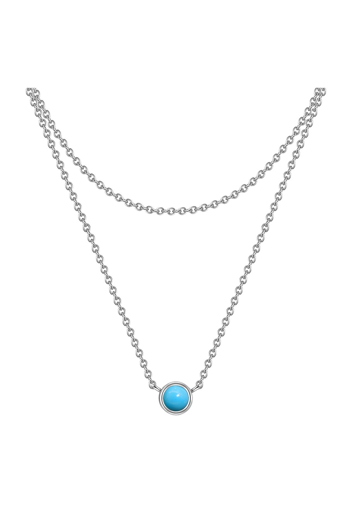 Glanzstücke München-Silberhalskette Kette Mit Anhänger Sterling Silber Türkis (REK.) 1