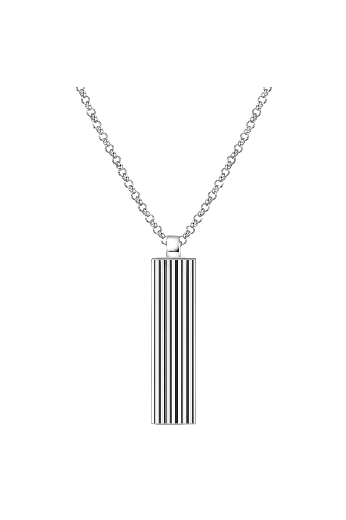 Männerglanz-Silberhalskette Kette mit Anhänger Sterling Silber Emaille schwarz 3