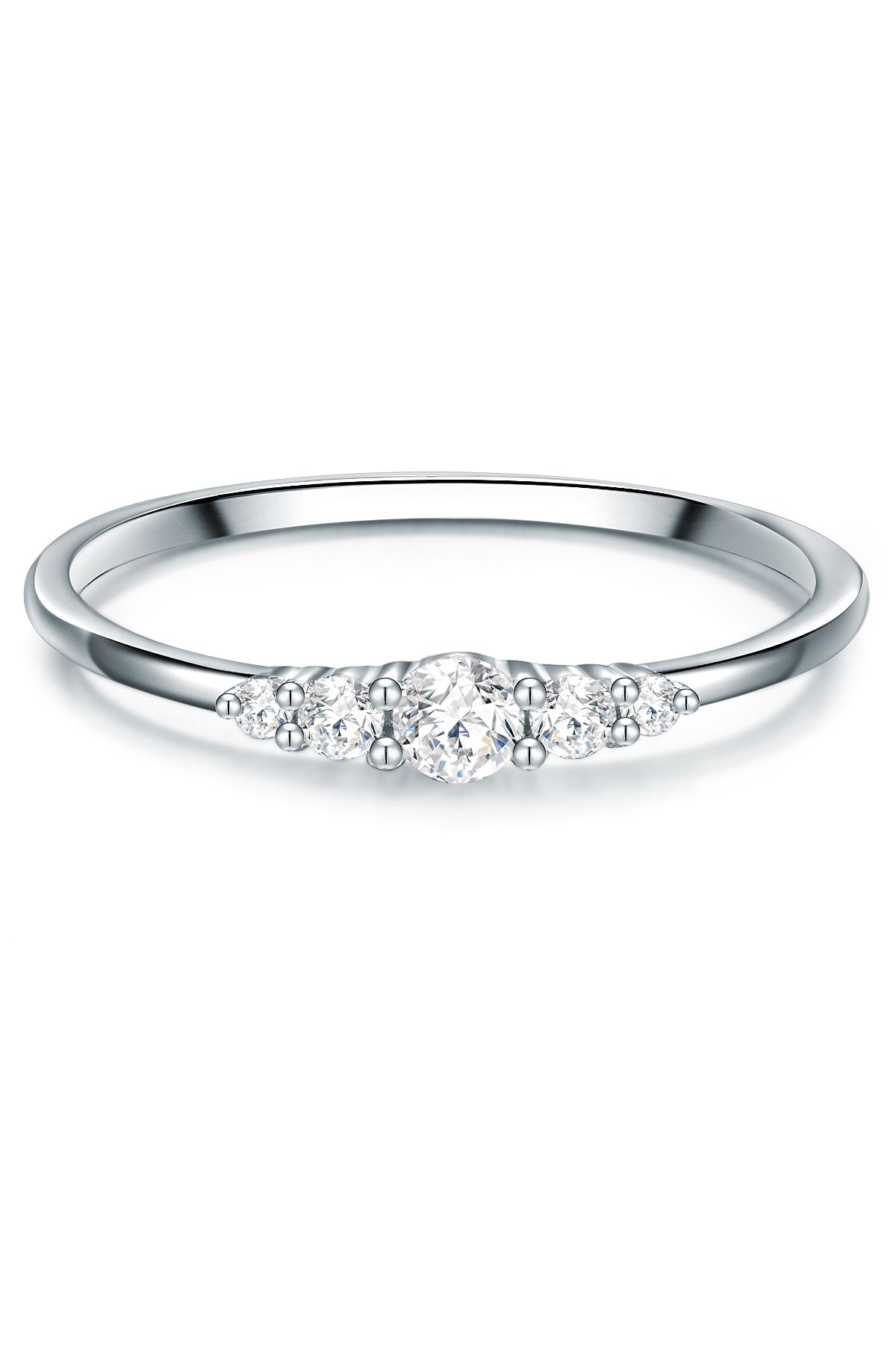 Trilani-Silberring Ring Sterling Silber Zirkonia Weiß 1