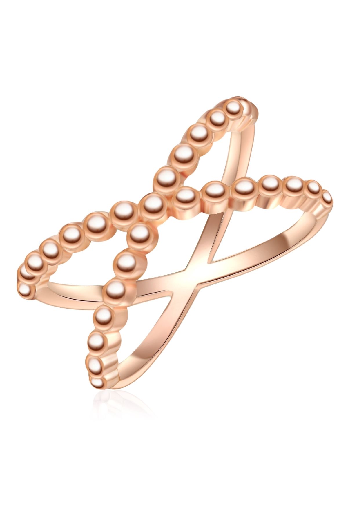 Lulu & Jane Silberring Ring Sterling Silber Roségold für Damen - 56