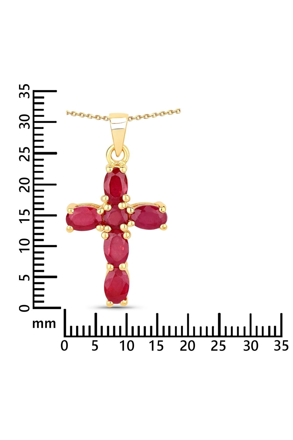 Rafaela Donata-Edelsteinhalskette Kette mit Anhänger Sterling Silber gelbvergoldet Rubin 4