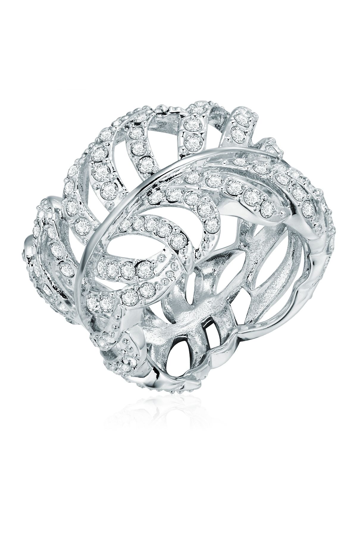 Lulu & Jane-Ring Mit Kristallen Von Swarovski® Ring Verziert Mit Kristallen Von Swarovski® Weiß 1