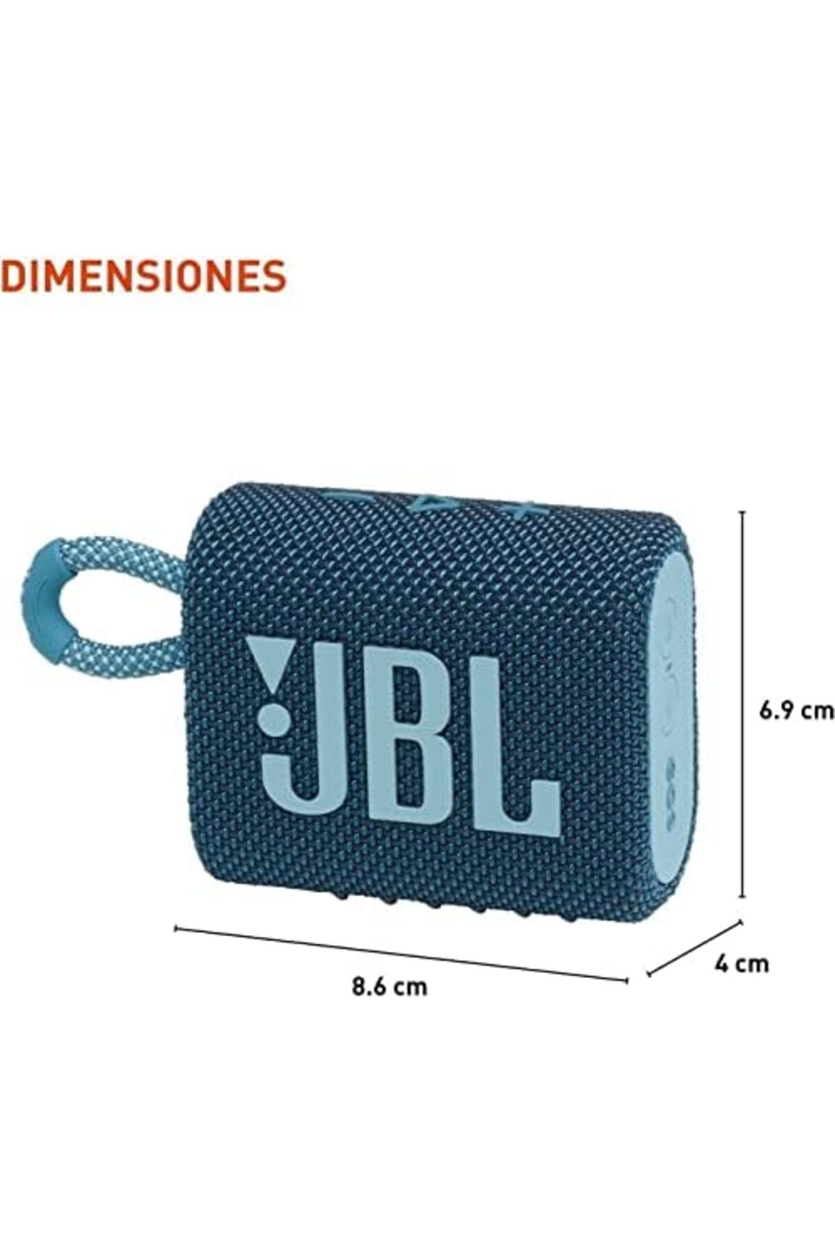 JBL-Boomph Go 3 Portable Speaker, Waterproof Bluetooth Dustproof Built-in Battery - Blue 2
