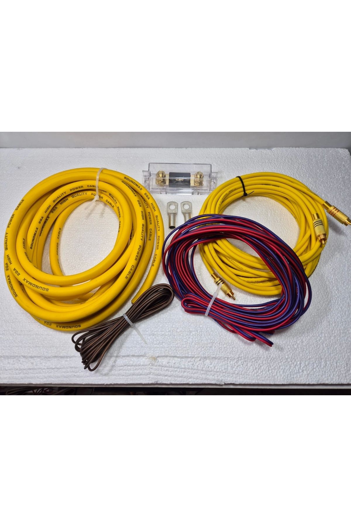 Soundmax Profesyonel Amfi Kablo Seti 2 GA - El Yapımı Rca Kablolu Anfi Kablo Seti 2 AWG - Üst Seviye Üründür