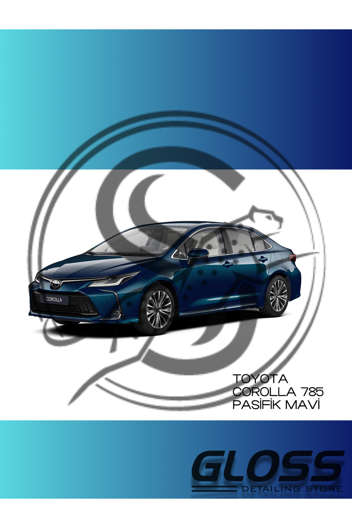 Gloss Detailing Toyota Corolla Uyumlu  785 Pasifik Mavi - Profesyonel Çizik Ve Taş izi Giderici Rötuş Boyası 30ml.