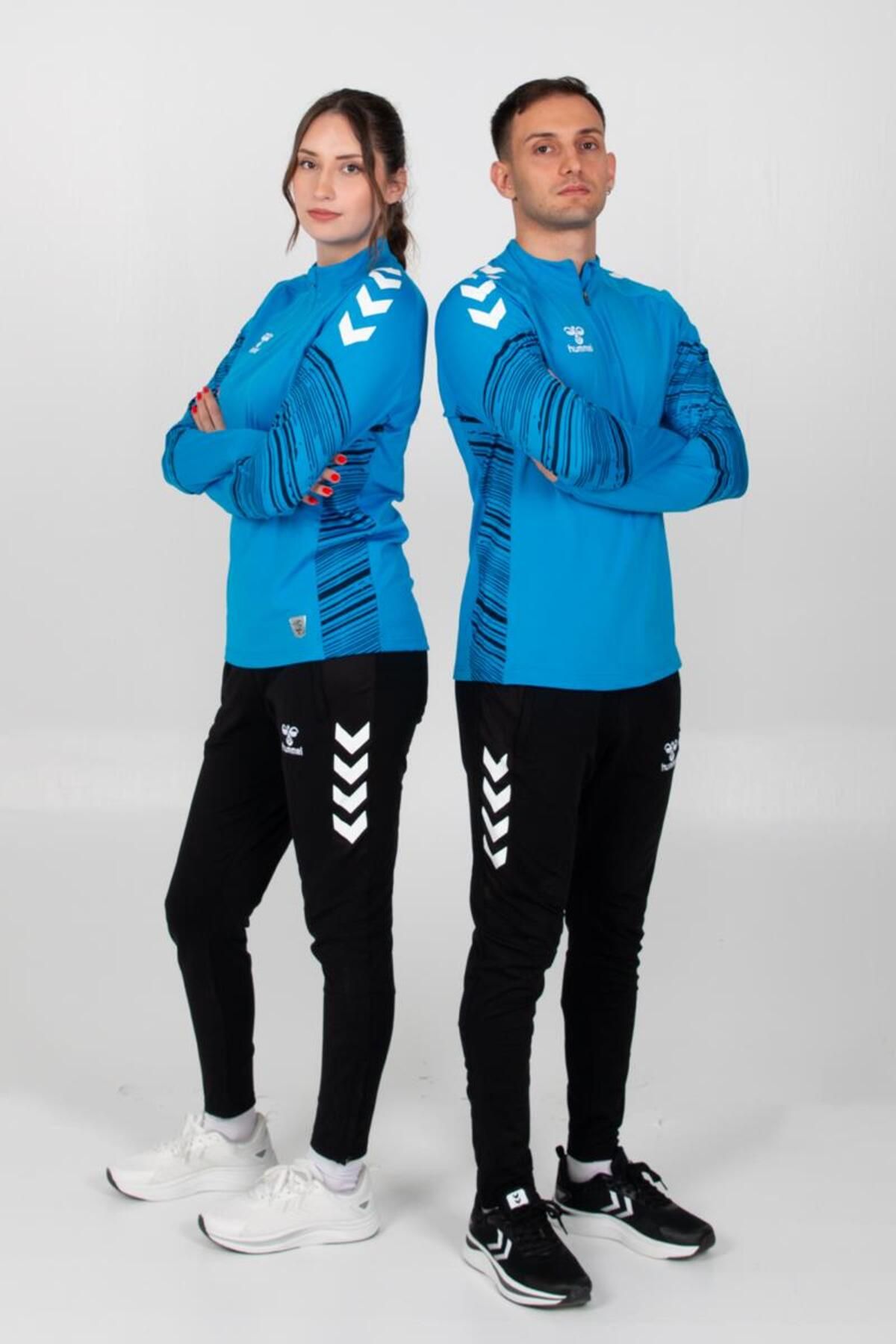 ست گرمکن ورزشی مردانه و زنانه آموزش خط در فیروزه ای TRACKSUIT hummel