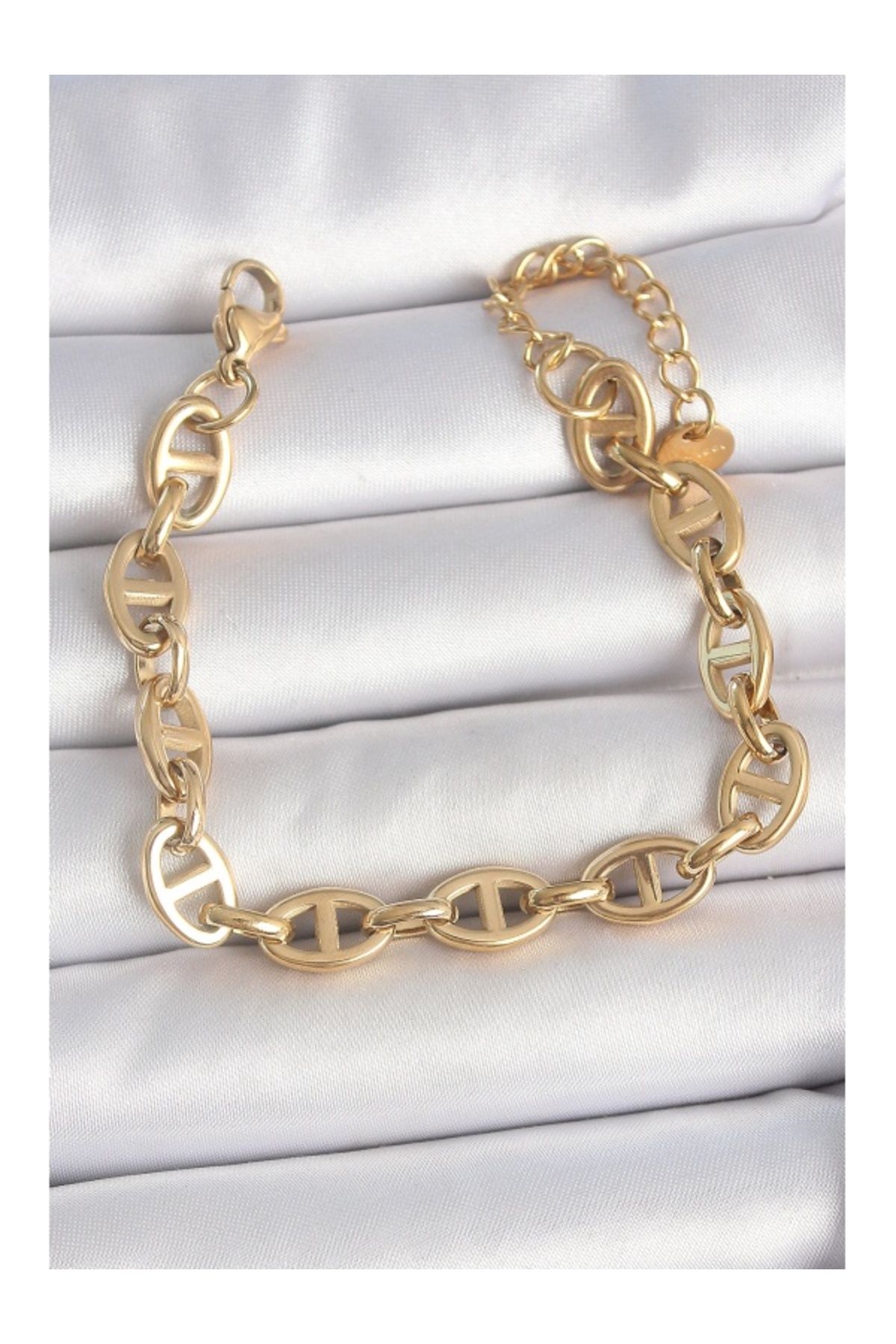 Clariss 316L Çelik Gold Renk Zincir Model Kadın Bileklik